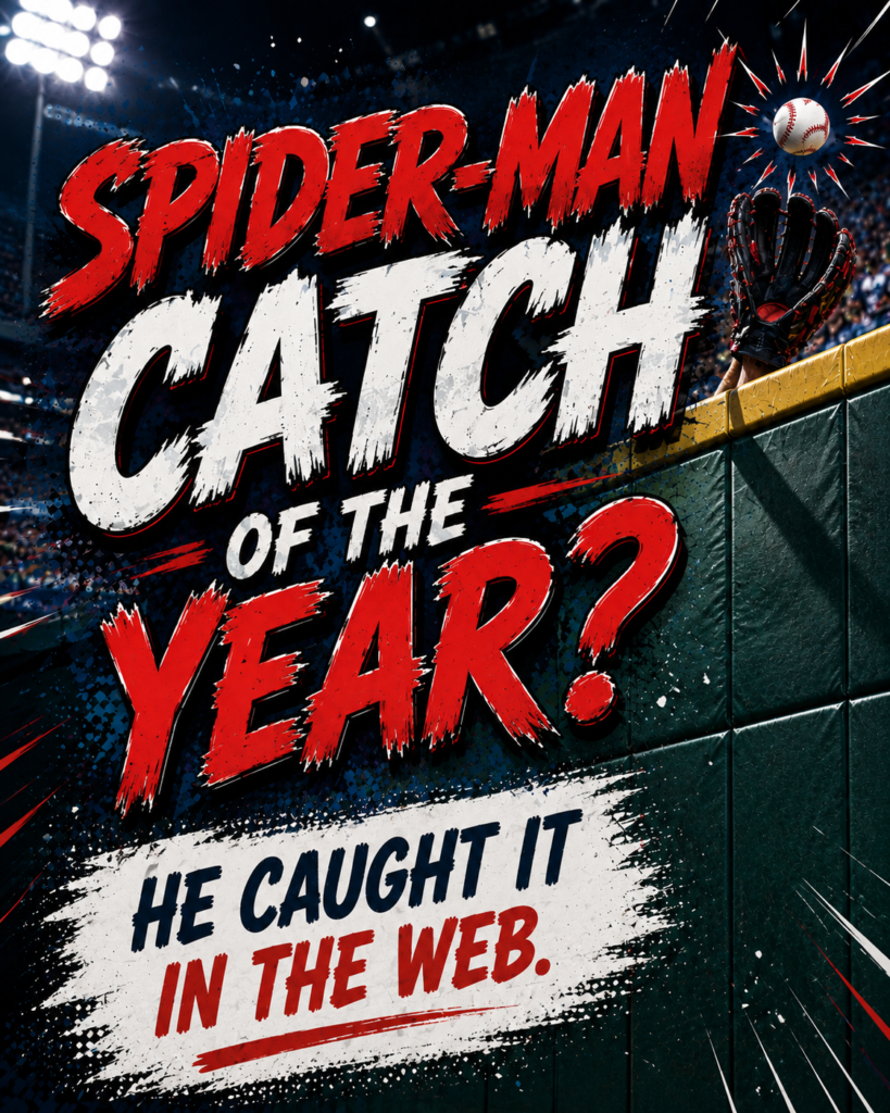 Spider-Man Catch of the Year baseball graphic